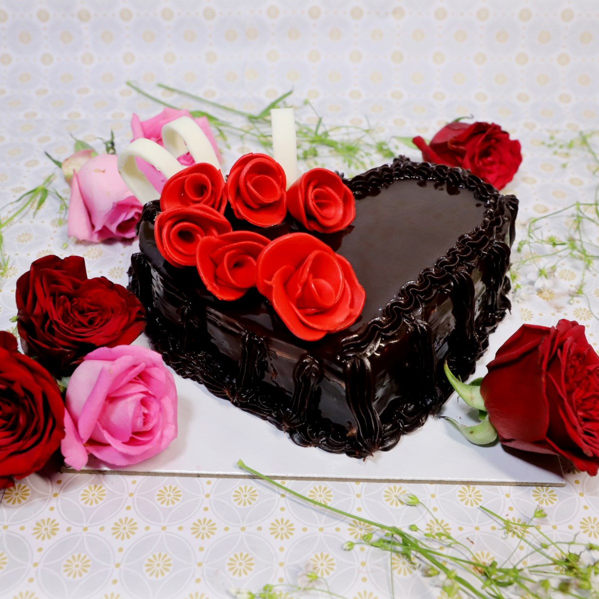 Heart-Shaped Chocolate Truffle Cake – A Sweet Expression of Love